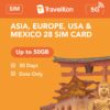 Asia, Europe, USA & Mexico 50GB 30 Days SIM CARD 3