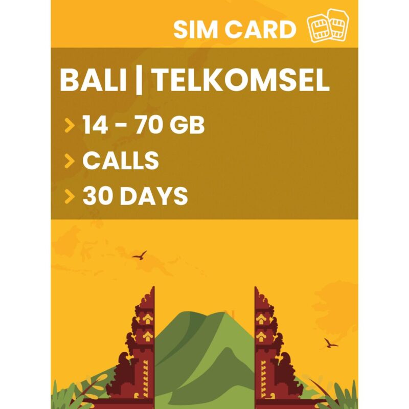 Telkomsel Bali SIM Card 14 70GB 30 Days TravelKon