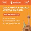Verizon SIM Card Unlimited Data 90 Days