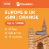 Europe & UK Orange eSIM 100GB 30 Days
