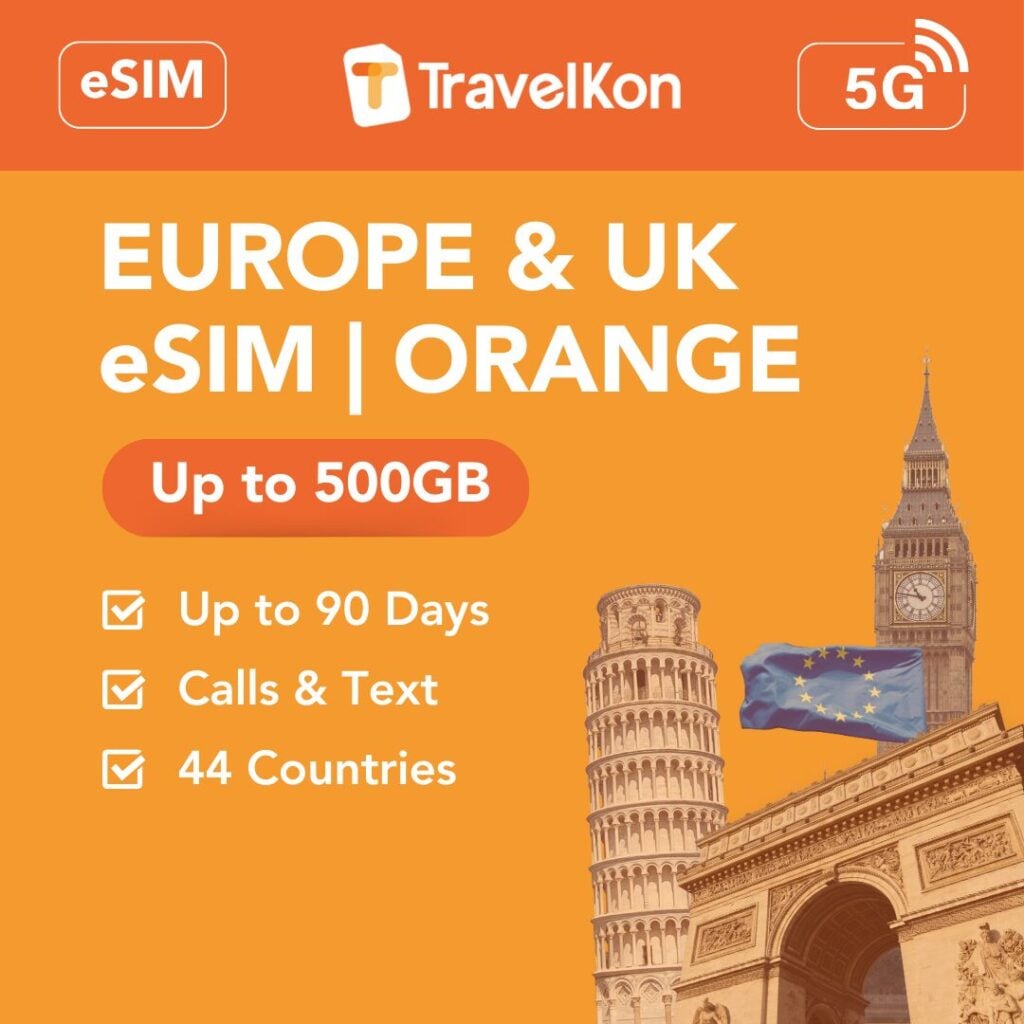 Europe & UK Orange eSIM 500GB 90 days