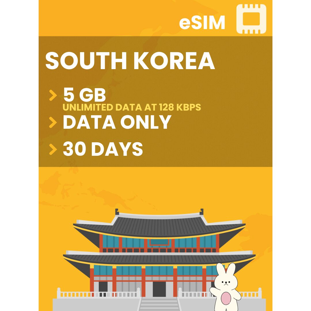 South Korea ESIM 5GB DataOnly 30 Days TravelKon