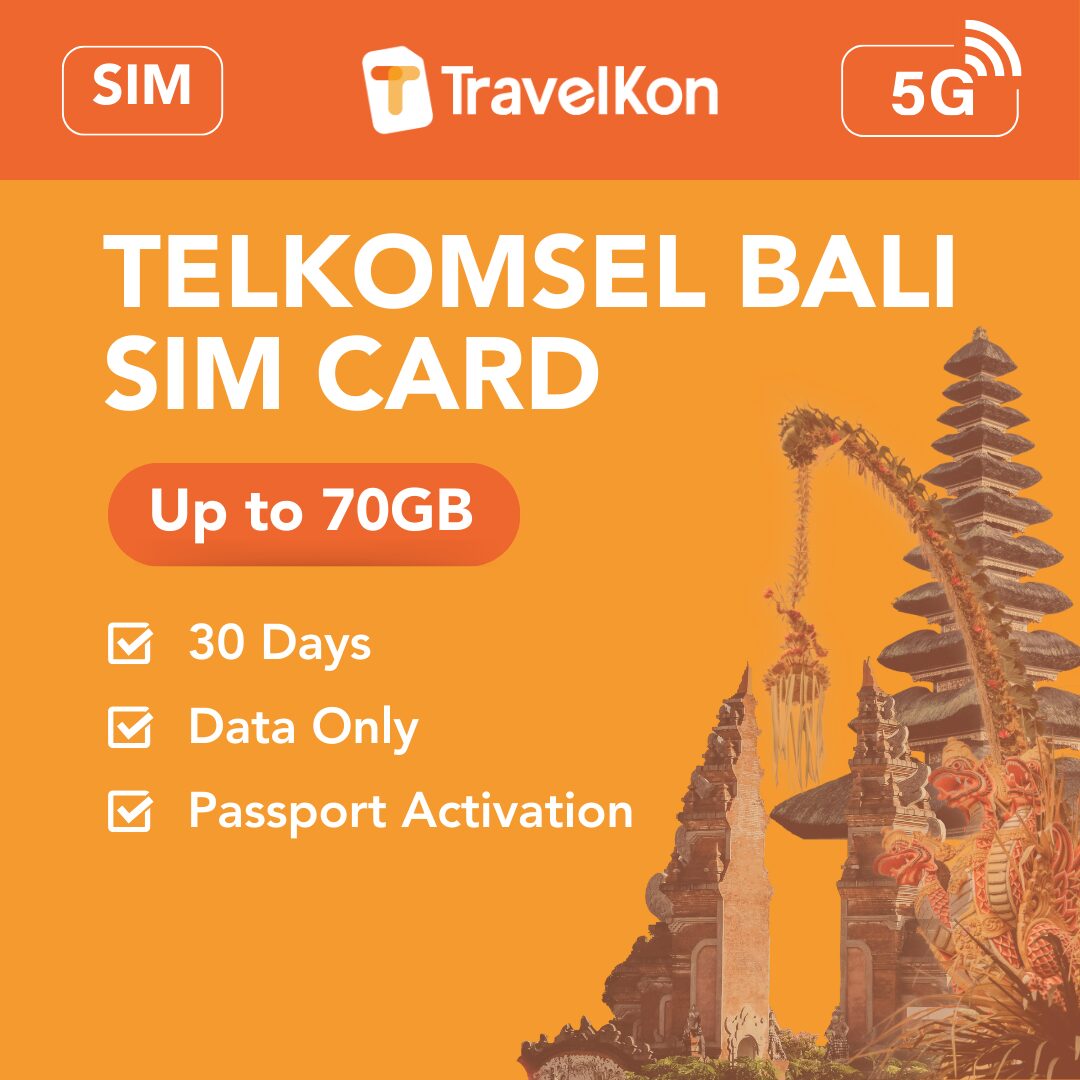 Telkomsel Bali SIM Card 24 70GB DataOnly 30 Days TravelKon