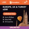 Unlimited data europe esim