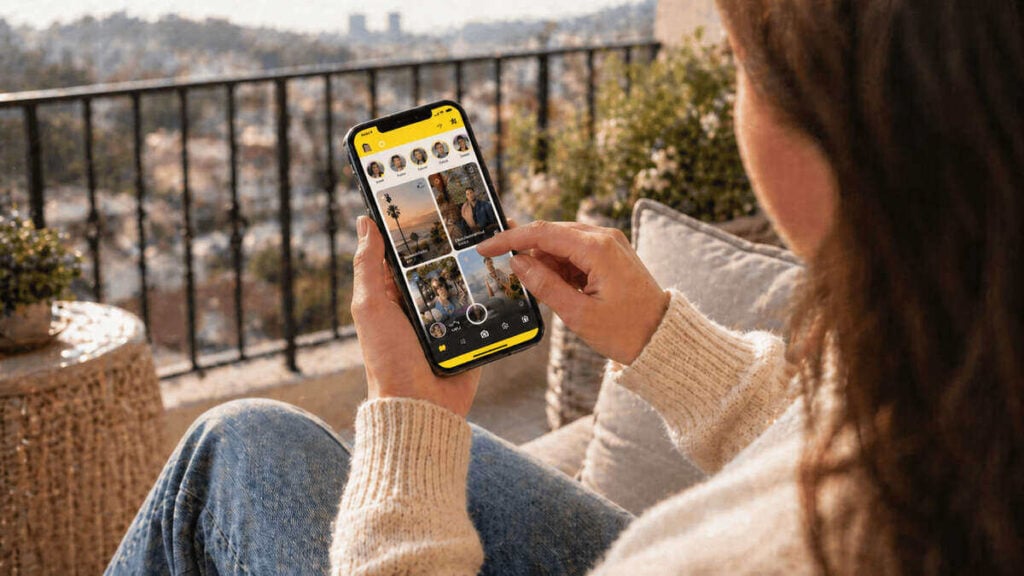scrolling through snapchat