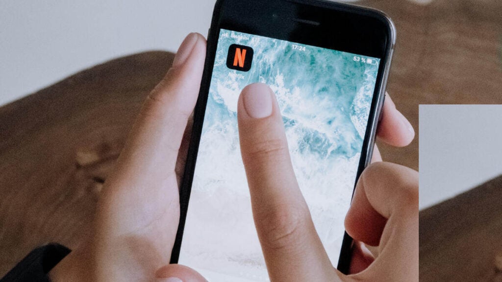 smartphone showing netflix app