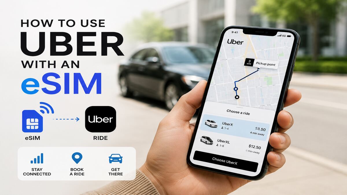 how to use uber with an esim