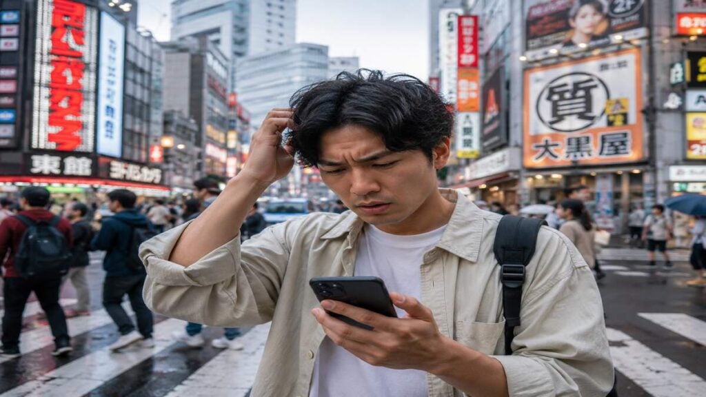 someone looking at their phone in frustration carrier locked