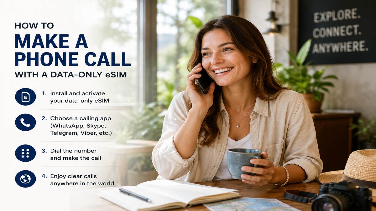 how to make a phone call with data only esim