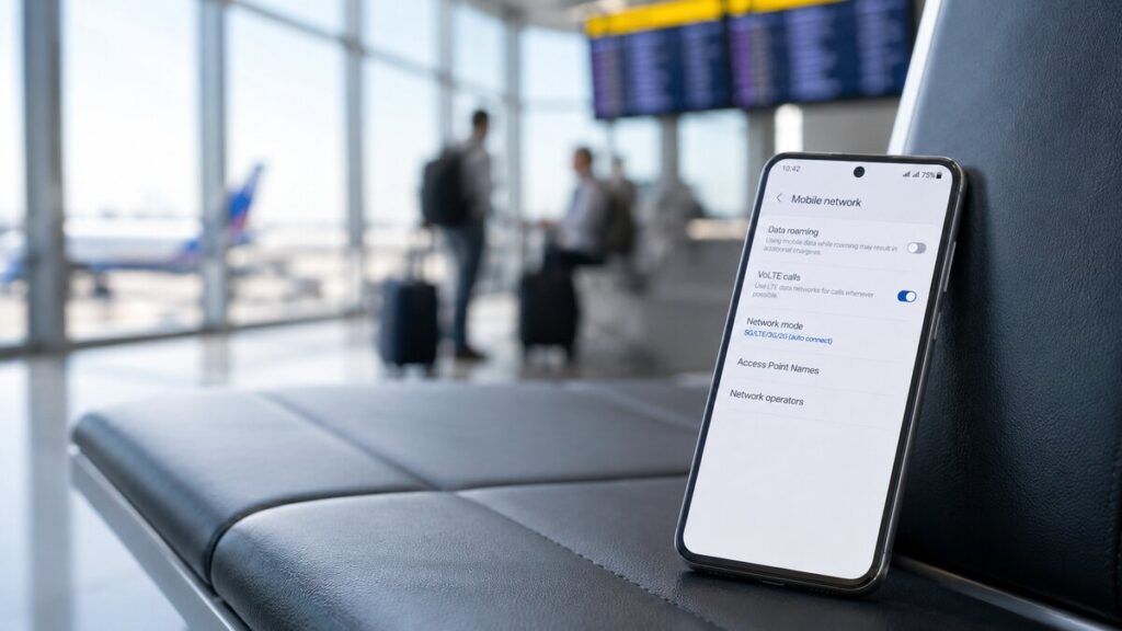 smartphone on a bench apn