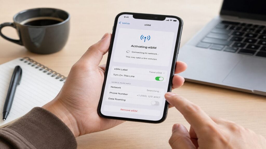 esim stuck activating
