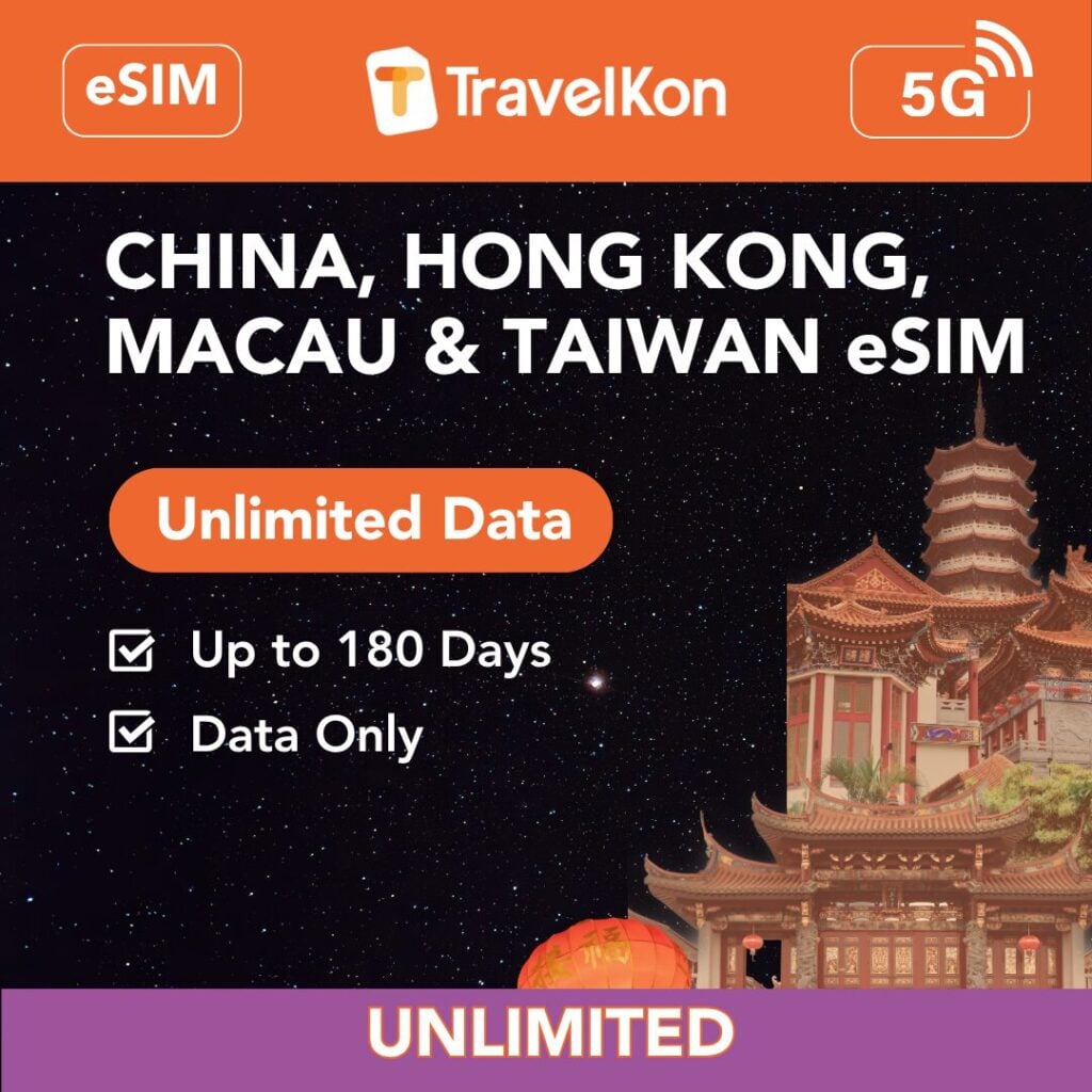 China, Hong Kong, Macau & Taiwan 5G eSIM Unlimited
